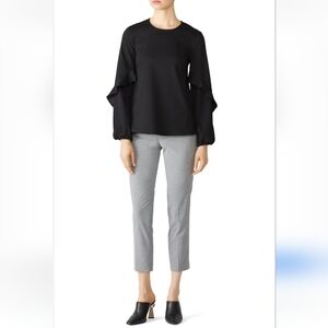 Shilla Layered Sleeve Black Blouse Size L